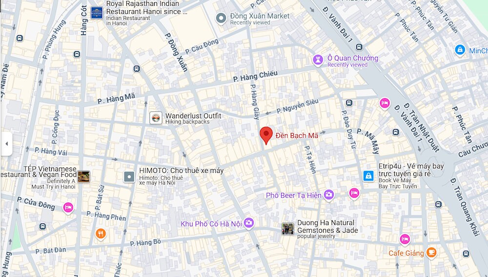 Map of Bach Ma Temple